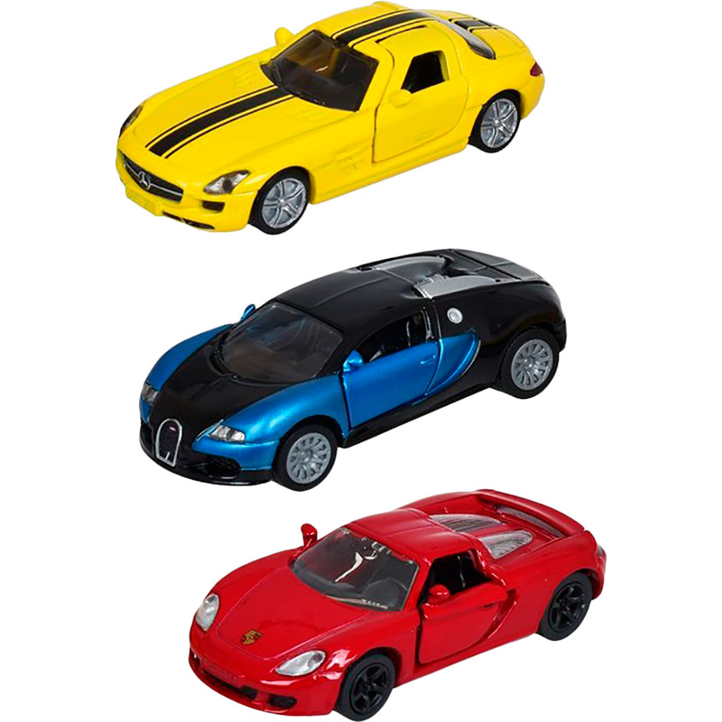 

Набор машинок Siku Спортивные автомобили 3 шт (6301), Подарунковий набір з автомобілями 3 шт (6301)