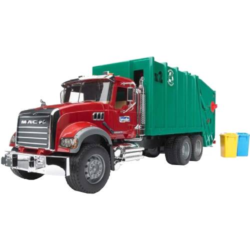 

Машинка BRUDER Мусоровоз Mack Granite М1:16 (02812), Спецтехніка Сміттєвоз Mack Granite М1:16