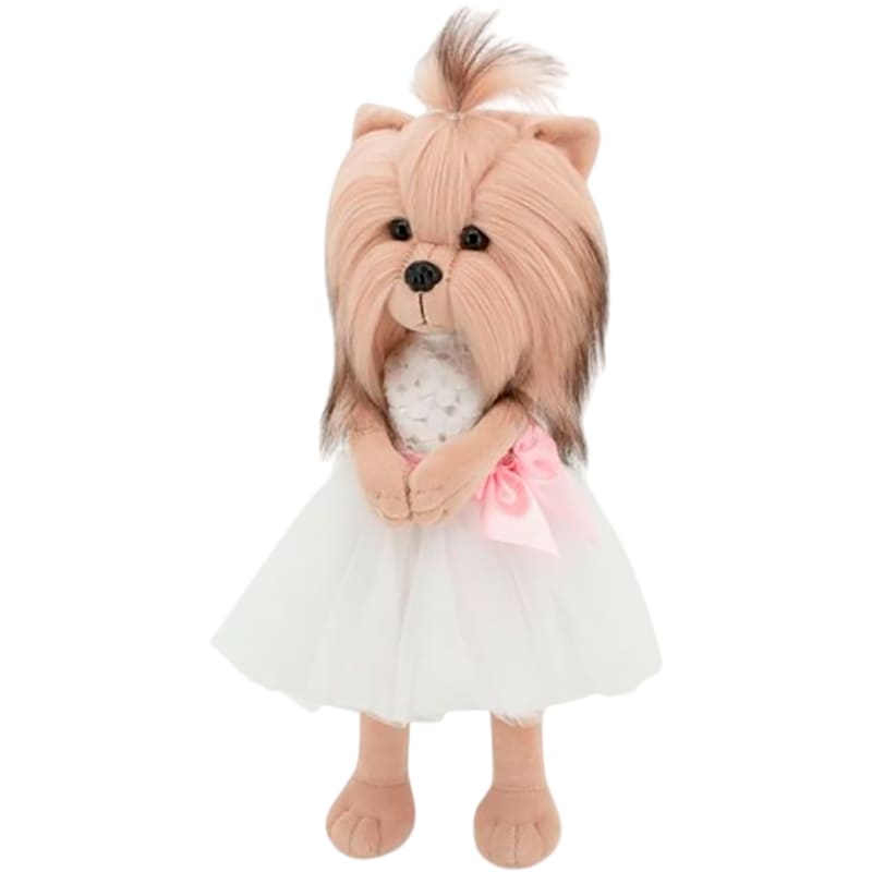 Мягкая игрушка ORANGE Lucky Yoyo Элегантность (LD2/040) Дополнительно Имеет специальный шарнир в шее, позволяющий поворачивать голову на 360°; Все элементы одежды и аксессуары съемные; В лапках спрятаны небольшие магнитики, которые позволяют подружиться с другой собачкой