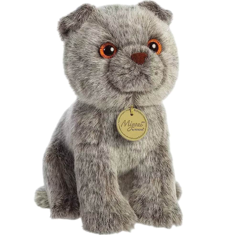 Мягкая игрушка AURORA Кішка шотландська вислоуха Сіра 20 см (210026A) Тип игрушки животное