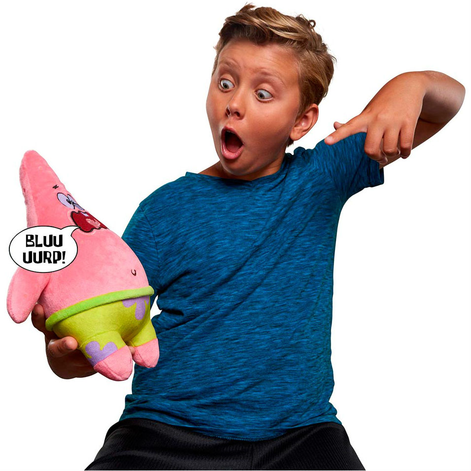 Мягкая игрушка SPONGE BOB Exsqueeze Me Plush Patrick Burp со звуком (EU690903) Для кого универсально