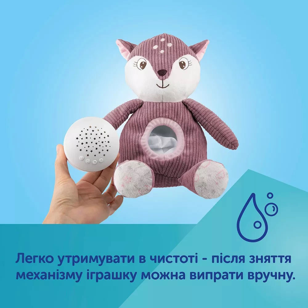 Фото Мягкая игрушка CANPOL BABIES музыкальная с проектором Олененок, Розовая (77/206_pin)