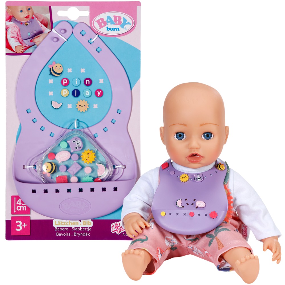 Слюнявчик BABY BORN Pinplay Стильне годування (837221) Додатково для ляльок BABY BORN зростом до 43 см