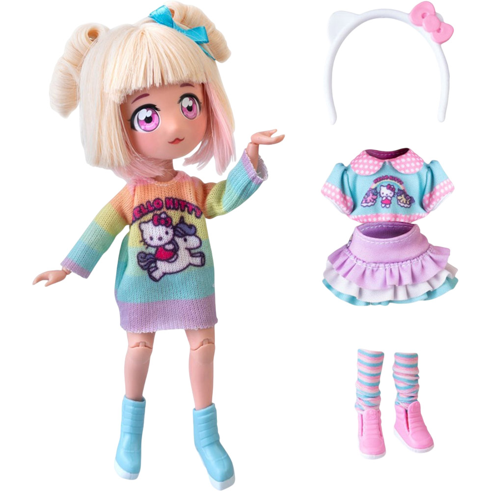 Лялька 4SF MANGA DOLLS Hello Kitty Fashion Unicorns (HKTF2000) Додатково аксесуари: спідниця, гетри, обруч з вушками