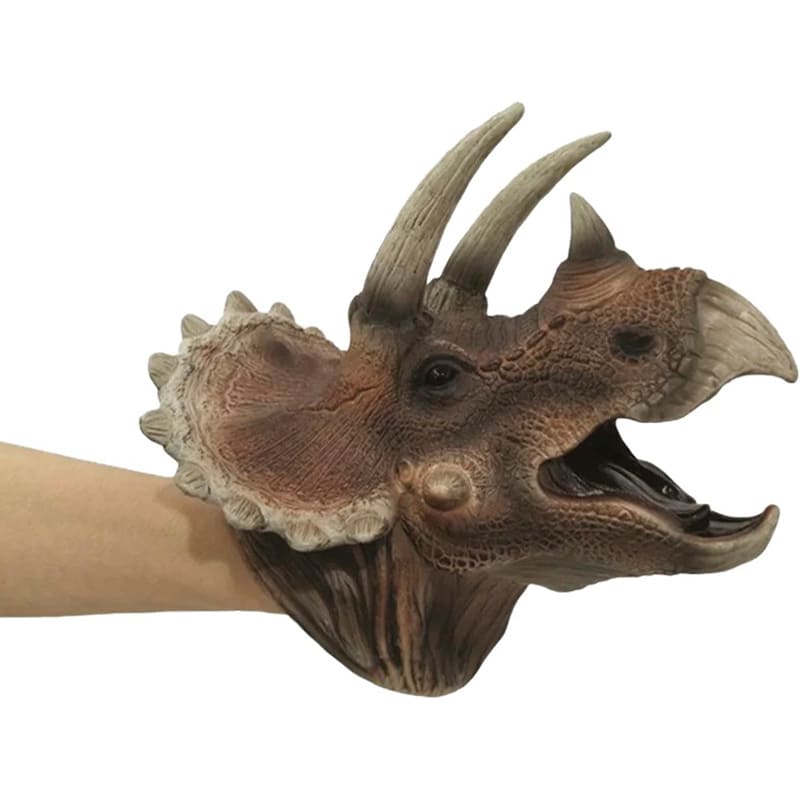 Іграшка-рукавичка SAME TOY Трицератопс Brown (X314UT) Додатково Реалістичний дизайн з трьома рогами, рухома паща, що відкривається, широке отвір для руки, розвиває уяву, мова, емоції і моторику рук