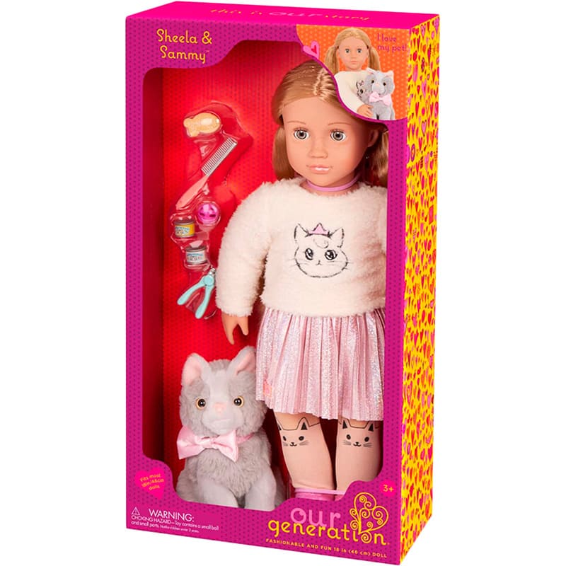 Фото Кукла OUR GENERATION Шила с котенком Сэмми и аксессуарами 46 см (BD31579Z)