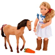 Кукла OUR GENERATION Шелли с жеребенком Аппалуза и аксессуарами 46 см (BD31447Z)