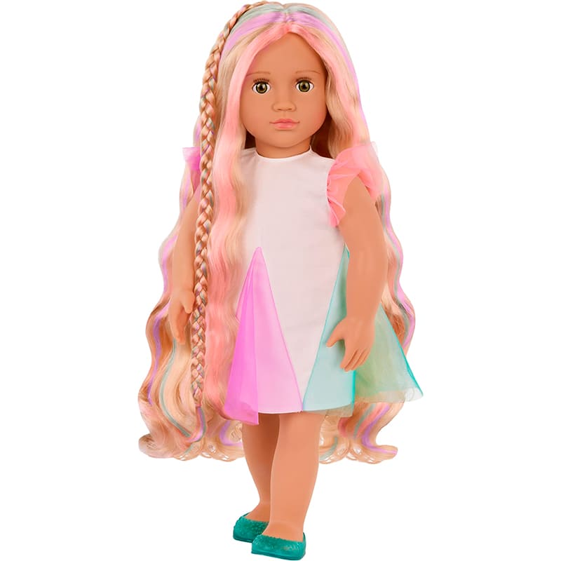 Кукла OUR GENERATION Тесси c растущими разноцветными волосами 46 см (BD31564Z) Дополнительно Подходит ко всей одежде и аксессуарам Our Generation, а также к 15-см мягким игрушечным животным