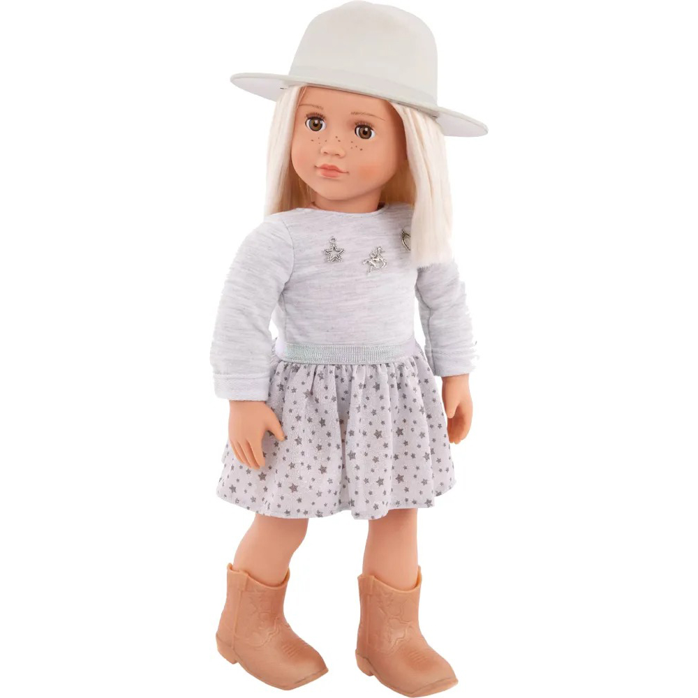 Лялька OUR GENERATION Ебігейл у спідниці та шапці (BD31533Z) Комплектація  З взуттям, З одягом