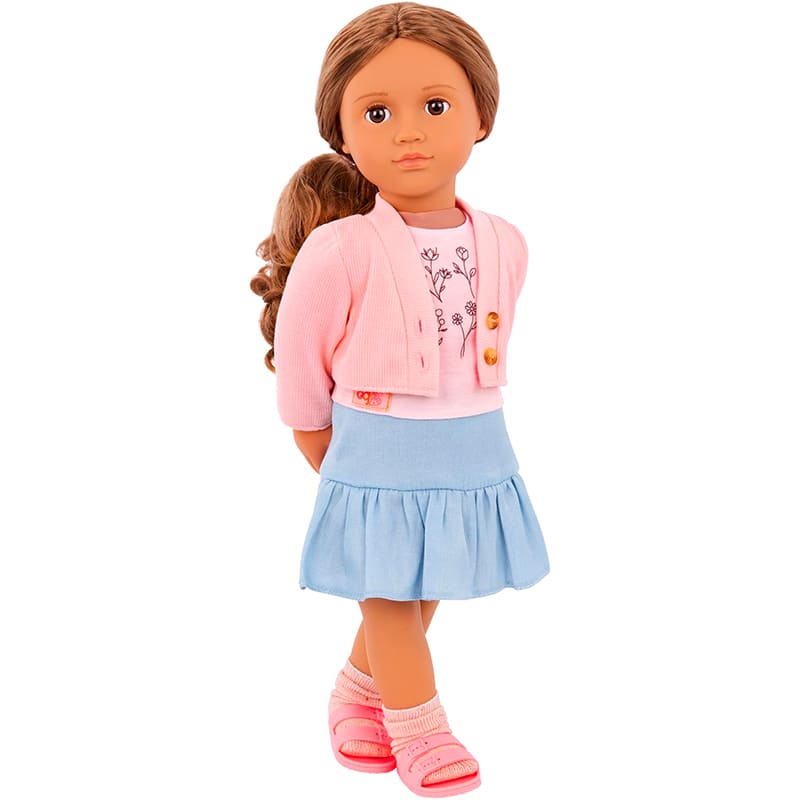Набор одежды для кукол OUR GENERATION Повседневный розовый свитер и юбка 7 пр (BD30542Z) Комплектация  1 пара обуви, носки, юбка, свитер, топ