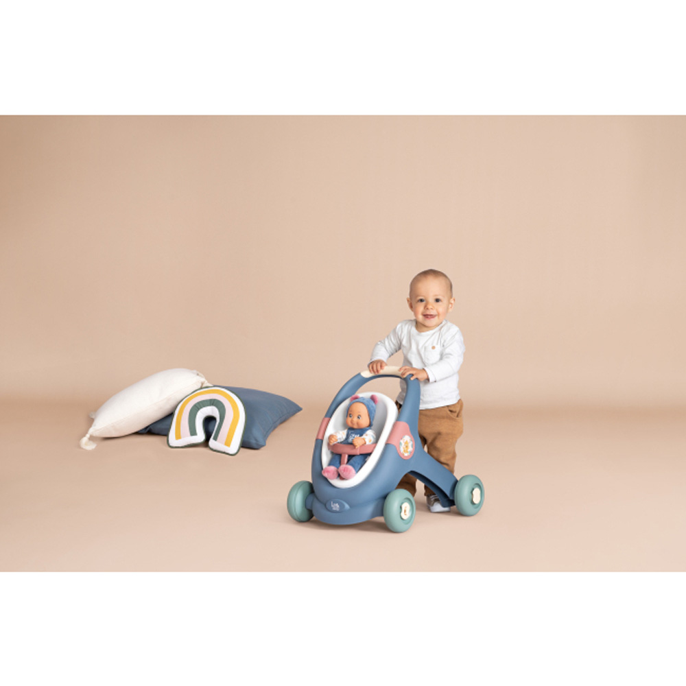 Коляска для ляльок SMOBY Little для прогулянок 3в1 з пупсом Blue (140308) Вік від 1 року