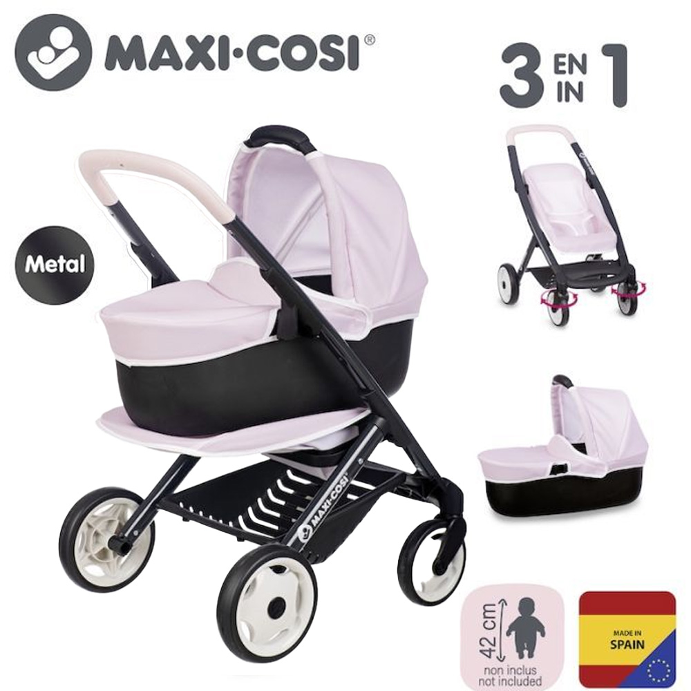 Внешний вид Коляска для куклы SMOBY Maxi-Cosi 3 в 1 Pink pearl (7600253121)