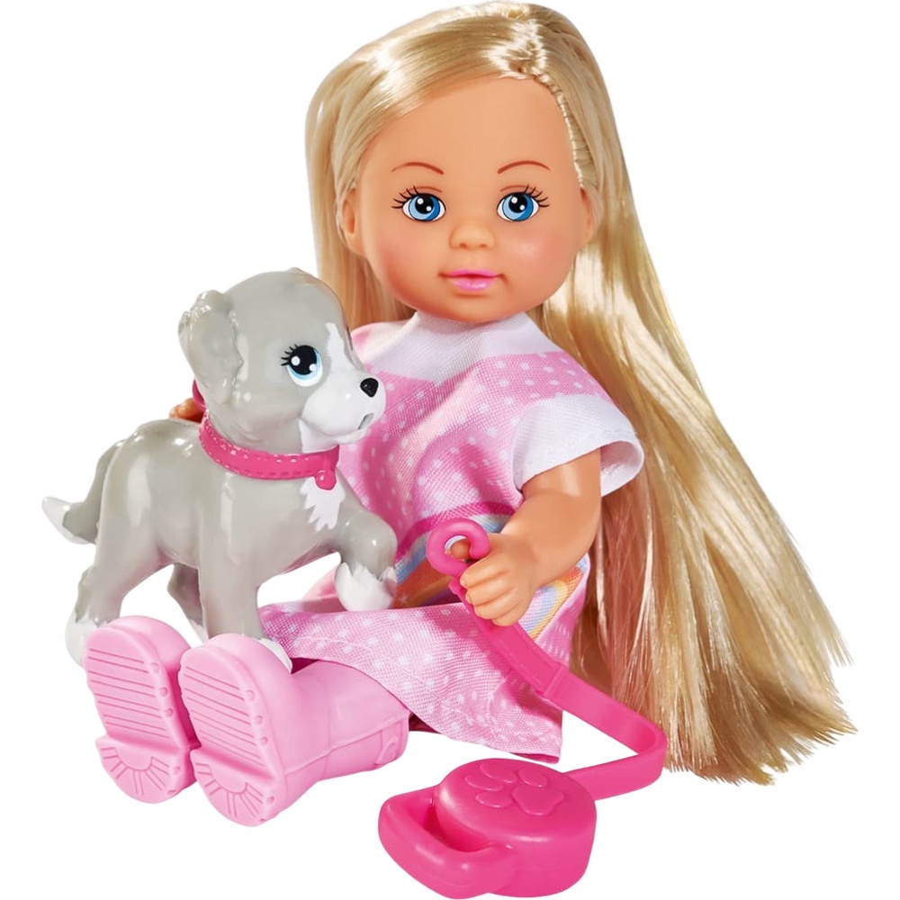 Лялька SIMBA Steffi & Evi Прогулянка під дощем (5733592) Комплектація  лялька; песик; дощовик; повідець