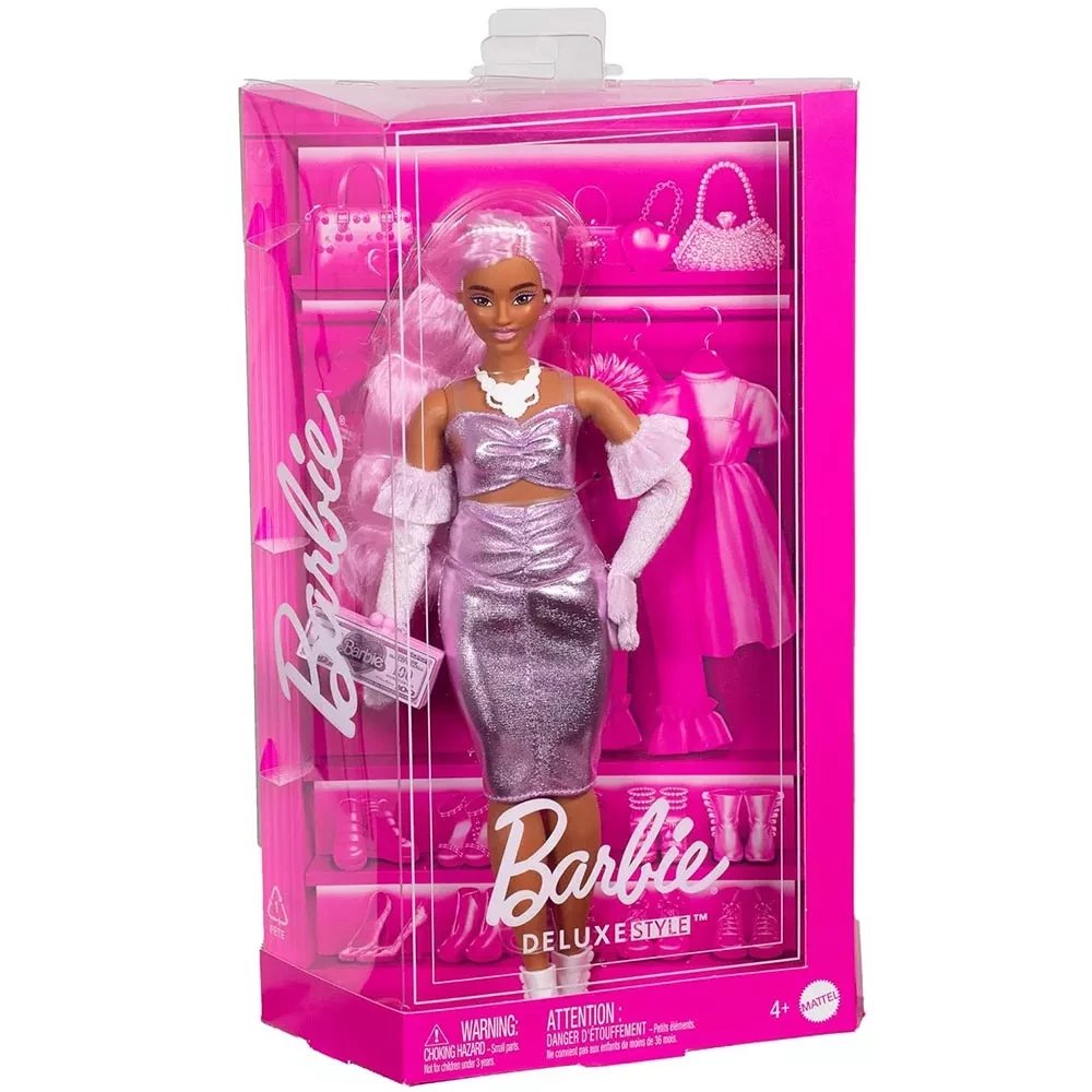 Кукла BARBIE Deluxe style Barbiecore Модница в платье металлик (HYV25) Возраст от 4 лет 
