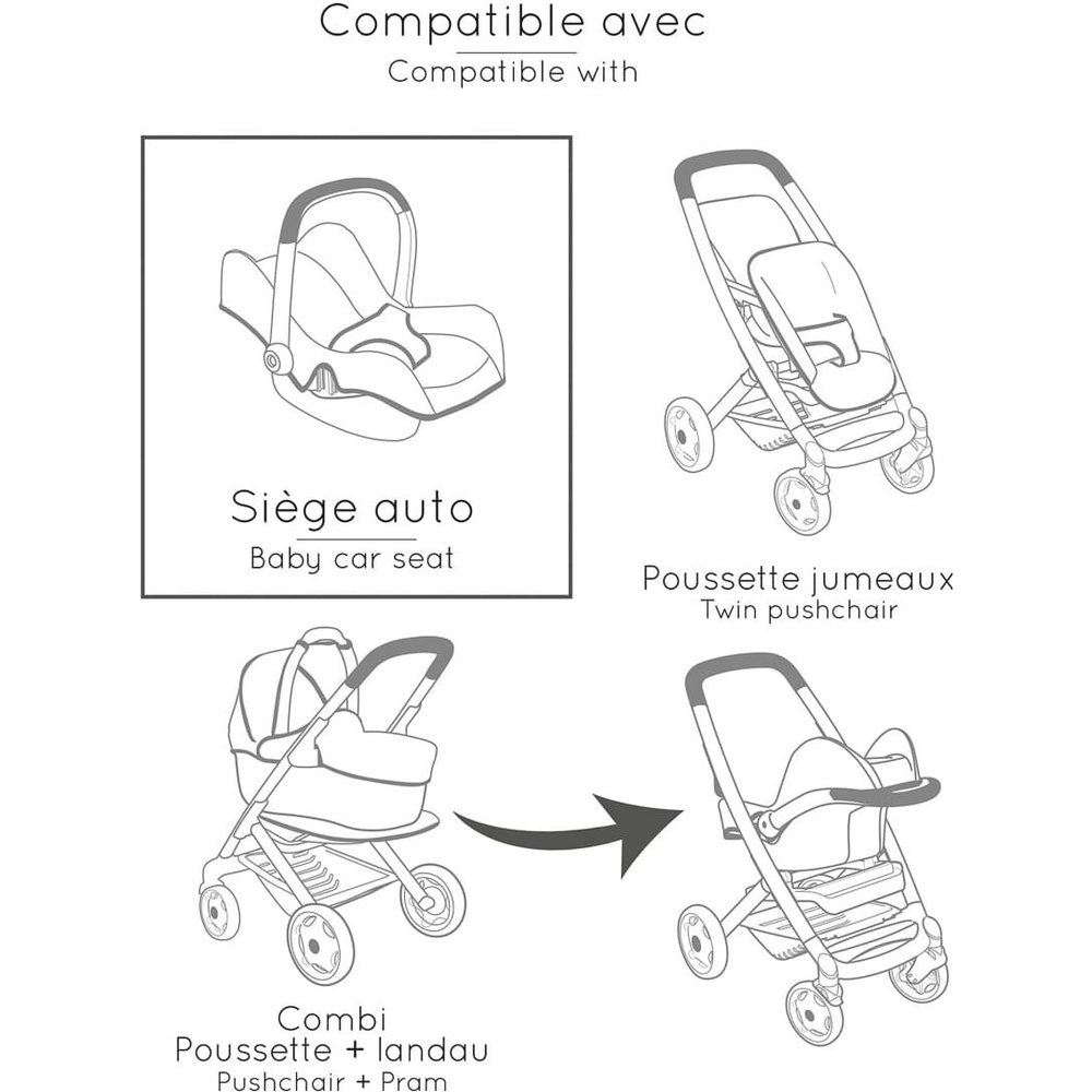 Крісло-перенесення для ляльки SMOBY Maxi-Cosi (7600240244) Для кого універсально