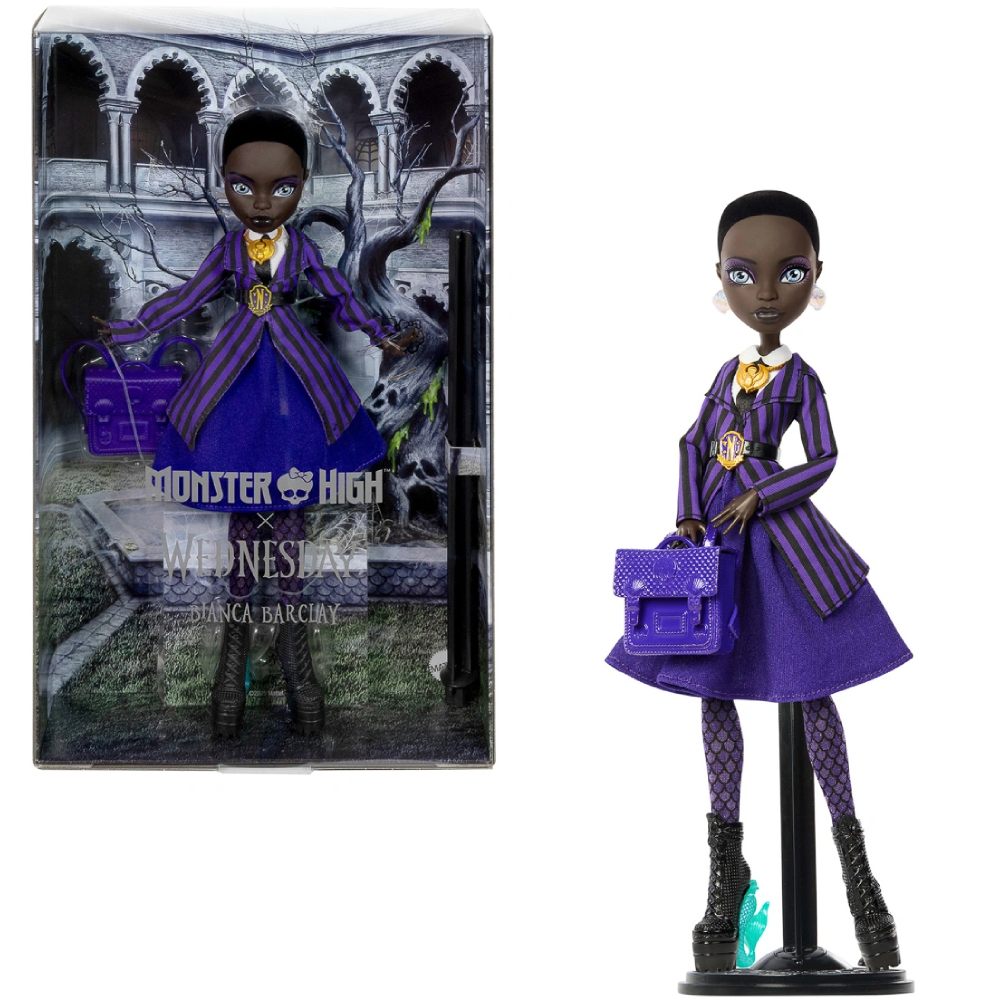 Внешний вид Кукла MONSTER HIGH X Wednesday Бьянка в школьной форме (JDR71)