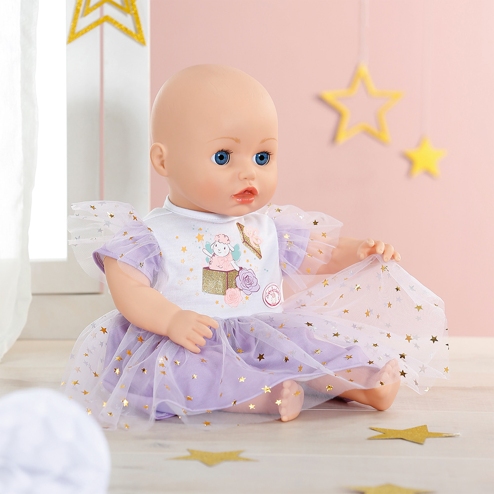 Одежда для куклы BABY BORN для BABY ANNABELL - СИРЕНЕВОЕ ПЛАТЬЕ 43 cм (710296) Возраст от 3 лет