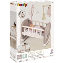 Игровой набор SMOBY Baby Nurse Колыбель с мобилем Gray/White (220372)