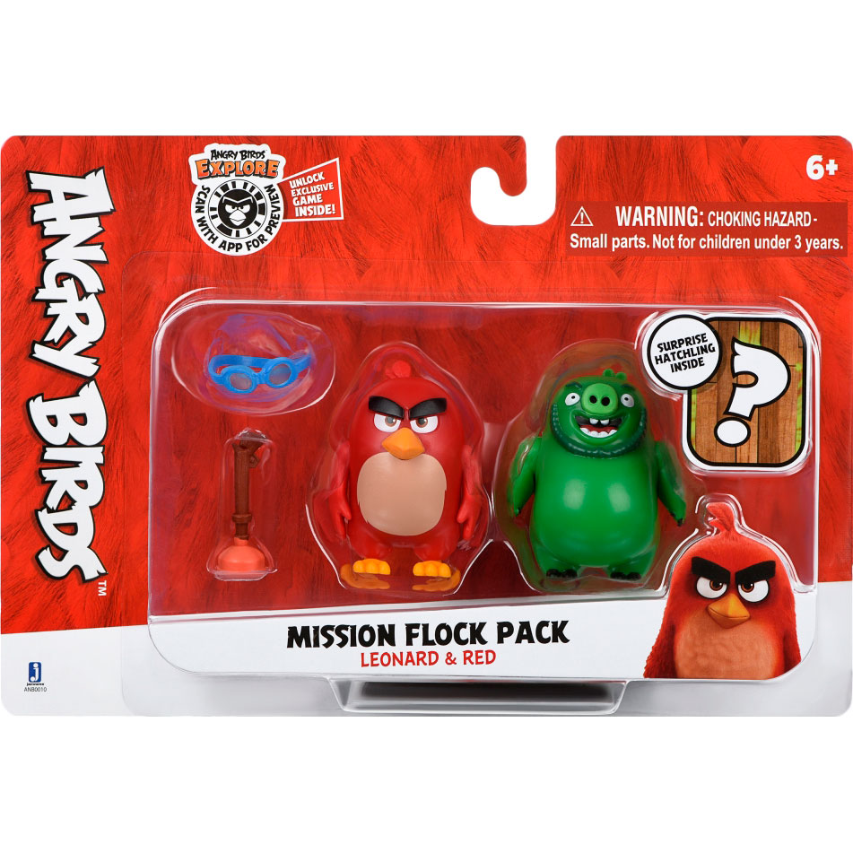 

Набор фигурок JAZWARES Angry Birds ANB Mission Flock Ред и Леонард (ANB0010), Angry Birds ANB Mission Flock Ред и Леонард