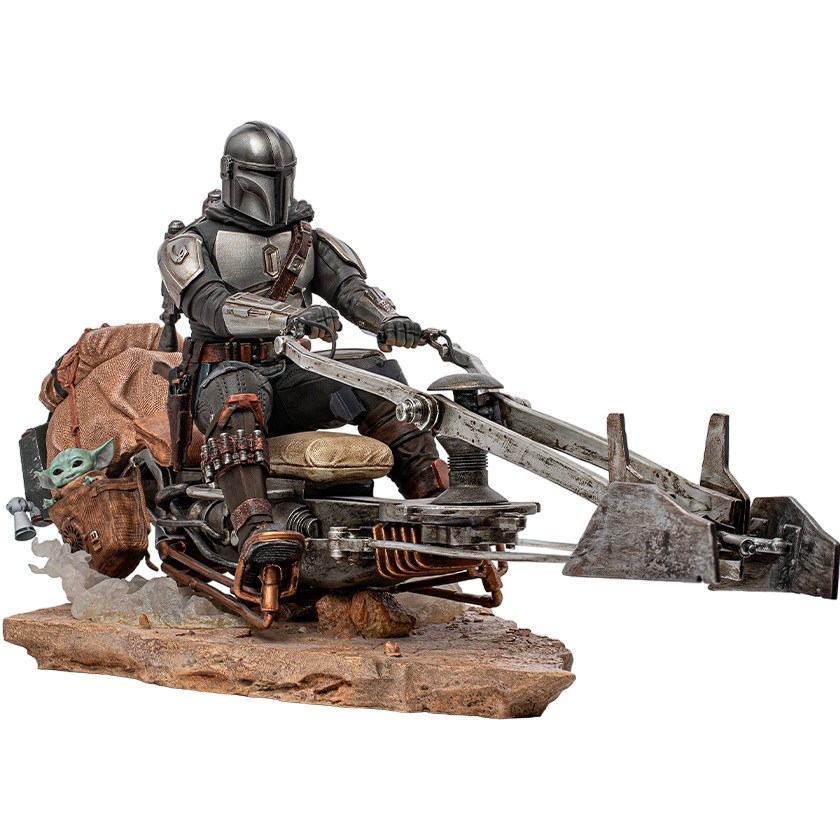 Статуетка IRON STUDIOS MANDALORIAN On Speederbike Deluxe Art Scale 1/10 (LUCSWR48721-10)