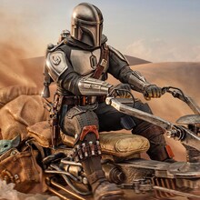 Статуетка IRON STUDIOS MANDALORIAN On Speederbike Deluxe Art Scale 1/10 (LUCSWR48721-10)