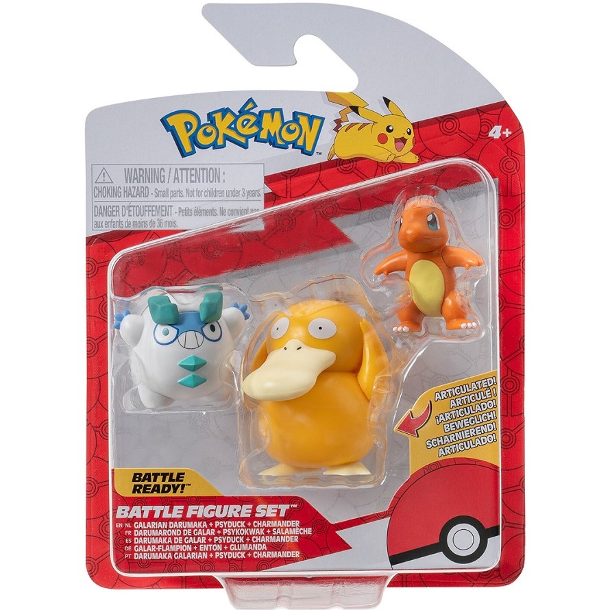 Набор фигурок Pokemon W19 Чармандер, Галарский дарумака, Псайдак (PKW3598)