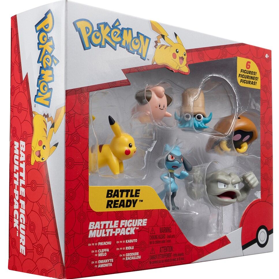 Набор фигурок Pokemon W7 Пикачу, Клеффа, Риолу, Геодуд, Оманайт, Кабуто (PKW3613) Для кого универсально