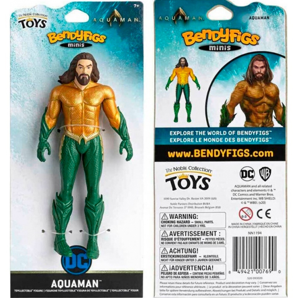 Фігурка NOBLE COLLECTION DC COMICS Aquaman Justice League Mini Bendyfig (NN1194) Для кого універсально