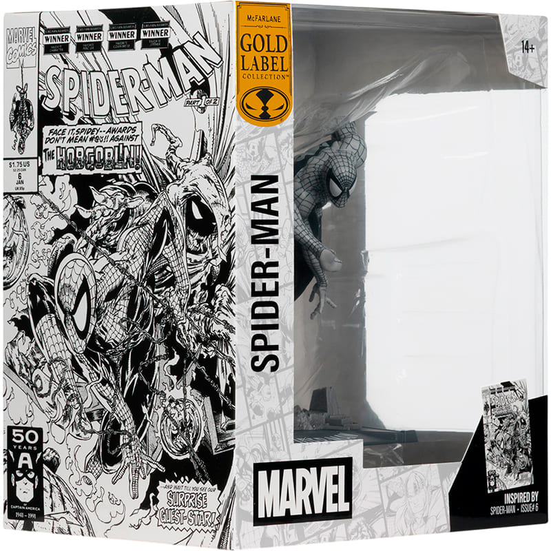 Фото Фігурка MCFARLANE MARVEL Spider-Man #6 Line Art Gold Label (14829)