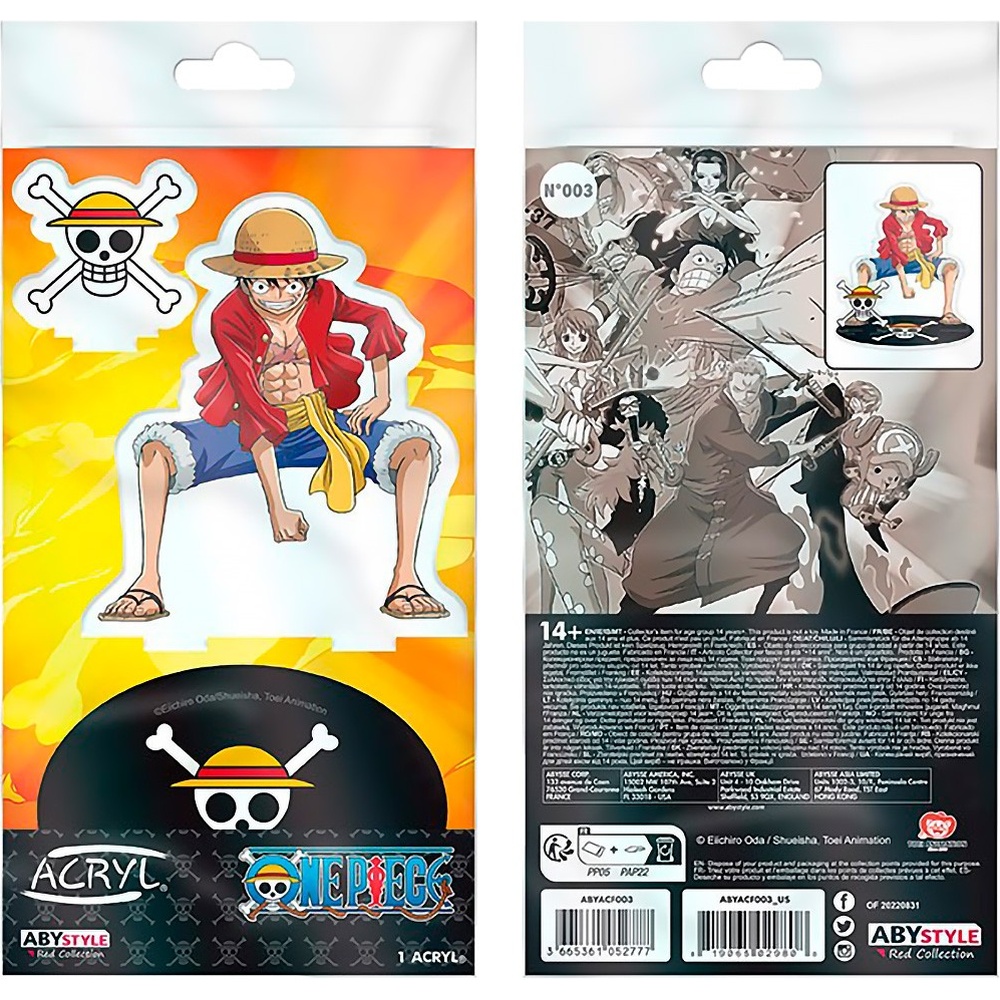 Фігурка ABYSTYLE ONE PIECE Monkey D. Luffy 9 см (ABYACF003) Додатково 3 елементи для складання: персонаж, логотип та підставка