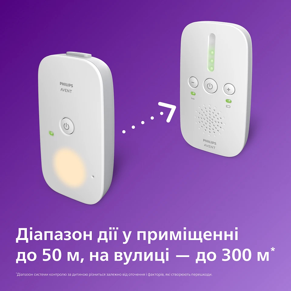 Радионяня AVENT Dect (SCD502/26) Функции регулировка звука