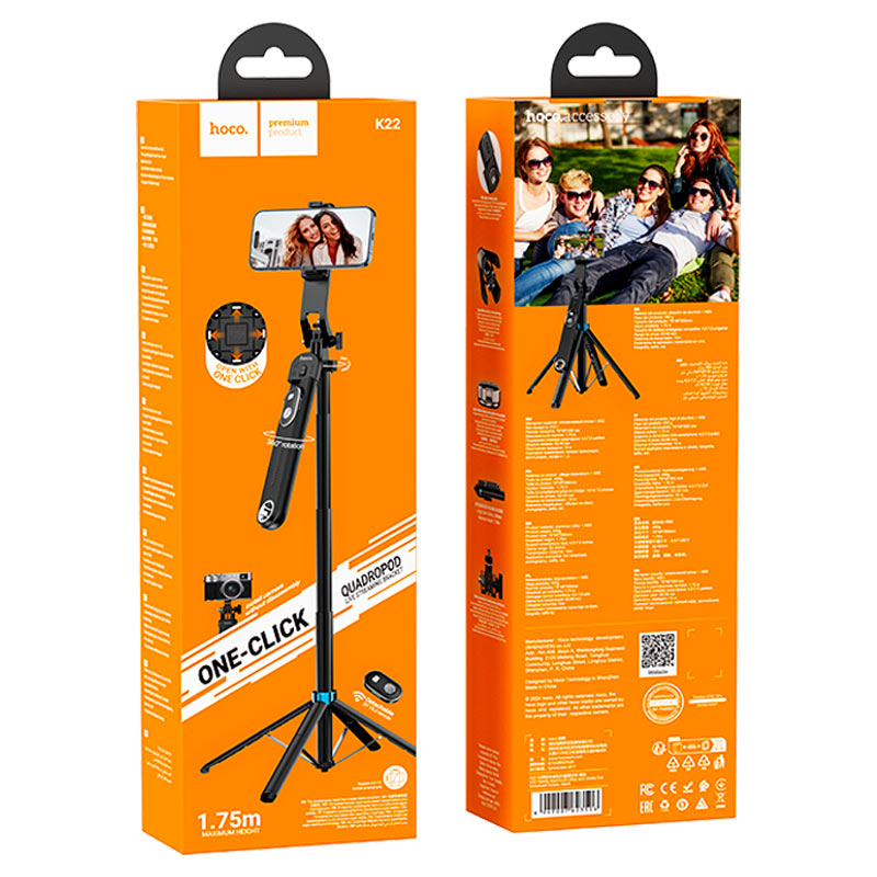 Зображення Трипод HOCO K22 Handy Black (6942007623506)