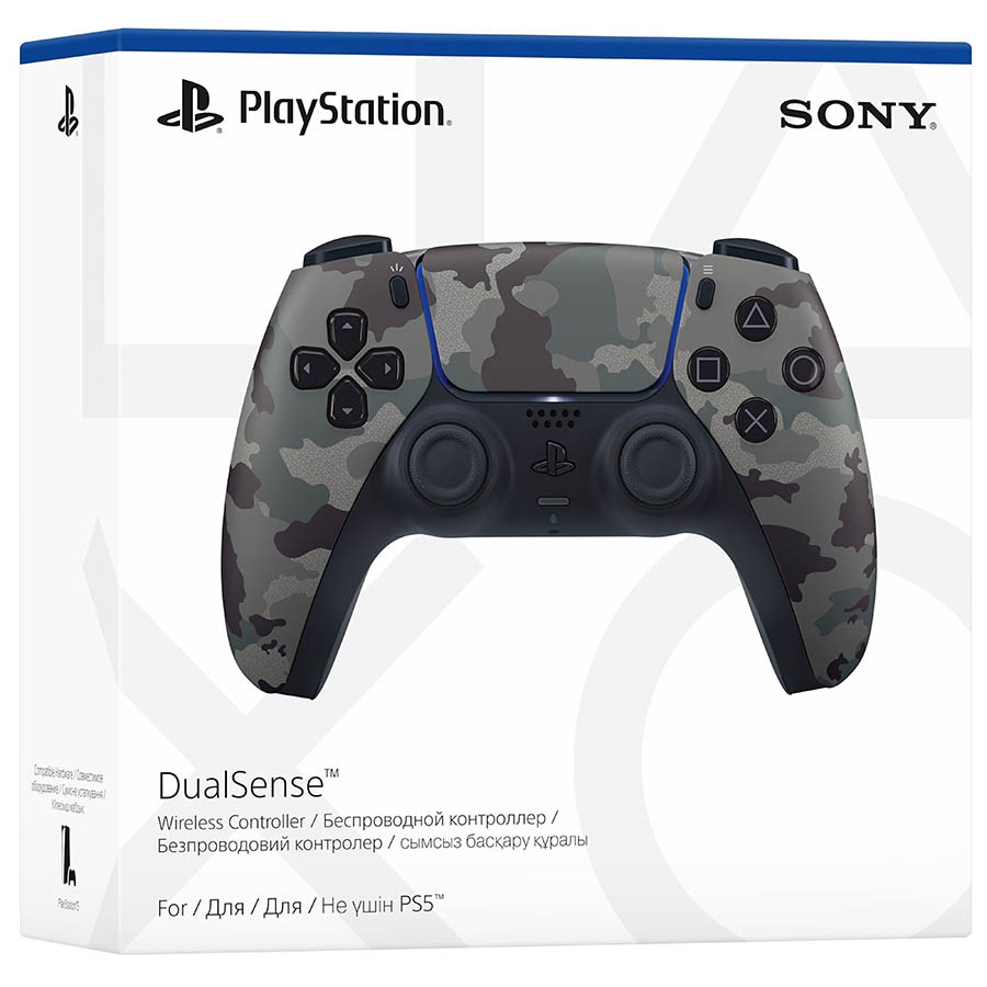 Геймпад SONY PlayStation 5 Dualsense Grey Cammo (9423799) Особенности адаптивные триггеры, вибрация, динамик, световая панель