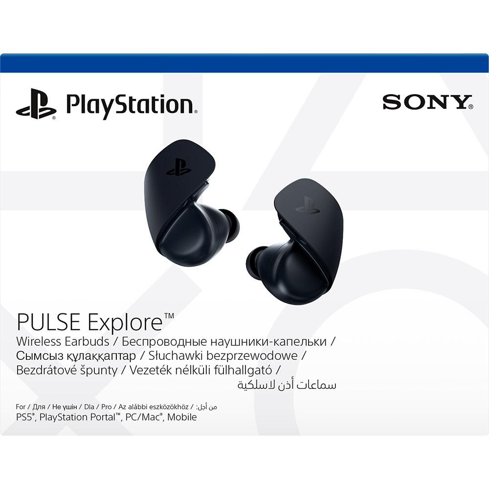 Гарнітура SONY PlayStation PULSE Explore Wireless Midnight Black Додатково до 5 годин роботи; зарядний кейс додає до 10 годин робіт без підзарядки;