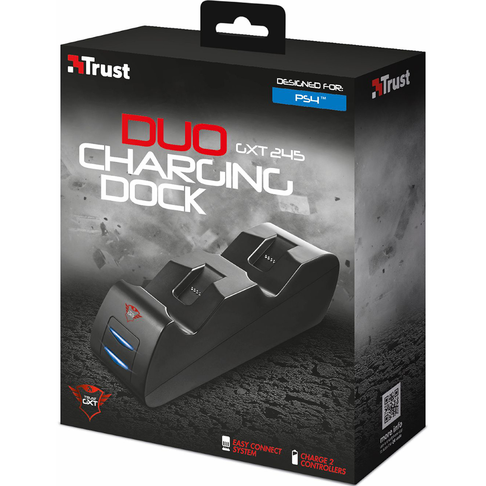 Зарядна станція TRUST GXT 245 Duo Charging Dock (21301) Основний колір чорний