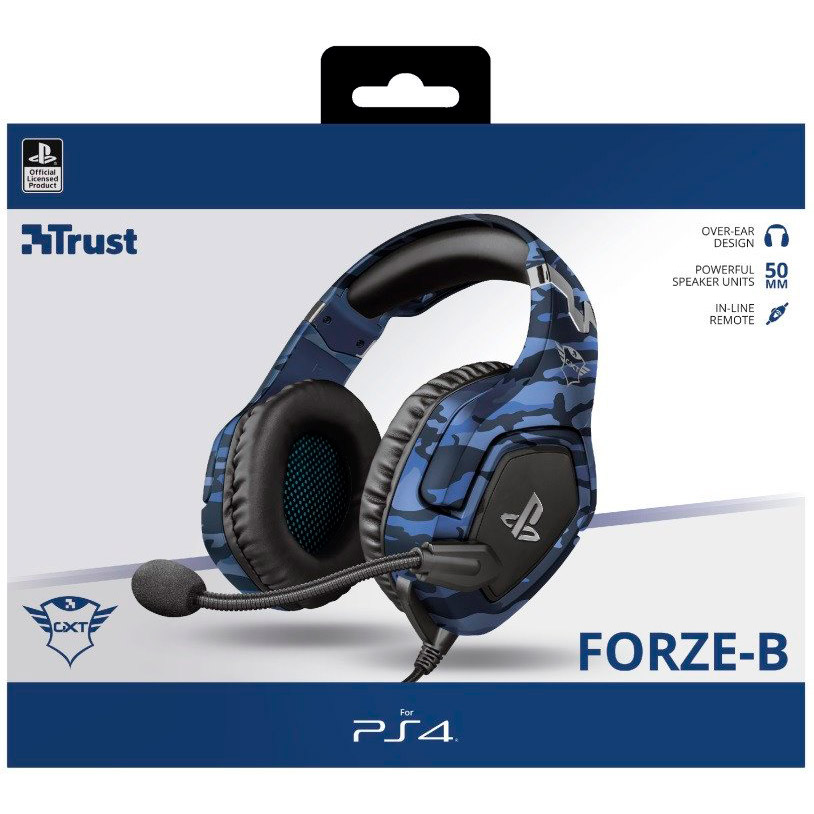 Гарнітура TRUST GXT 488 Forze-G for PS4 Blue (23532) Додатково підключення до DUALSHOCK®4 wireless controller через аудіороз'єм 3.5 мм