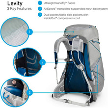 Рюкзак туристический OSPREY Levity 45 L Parallax Silver (009.001.0077)