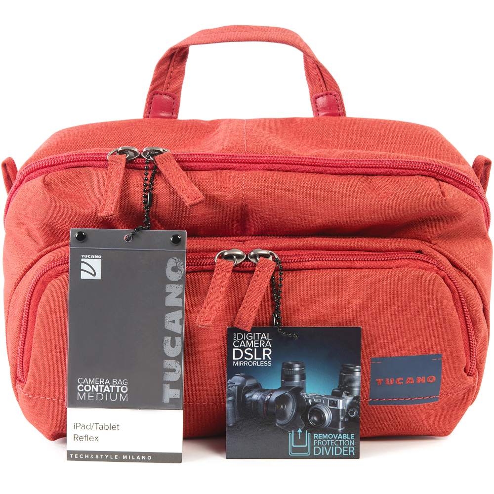 Зовнішній вигляд Сумка для фотоапарата TUCANO Contatto Digital Bag Medium Red (CBC-M-R)