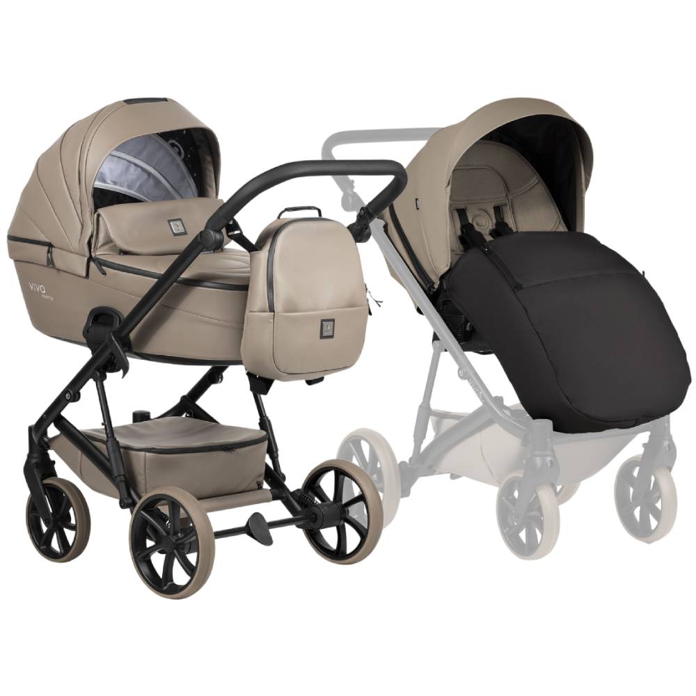 Коляска универсальная 2 в 1 TUTIS VIVA6 plus Leather Cappuccino (1612149)