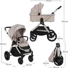 Коляска універсальна LIONELO Layla 3in1 Beige Sand