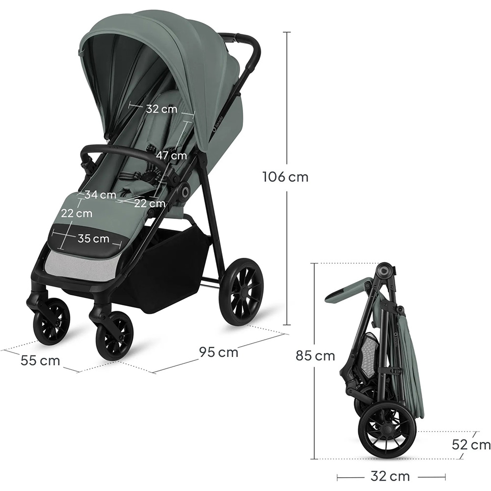 Фото 15 Прогулочная коляска LIONELO Emerald Green Forest