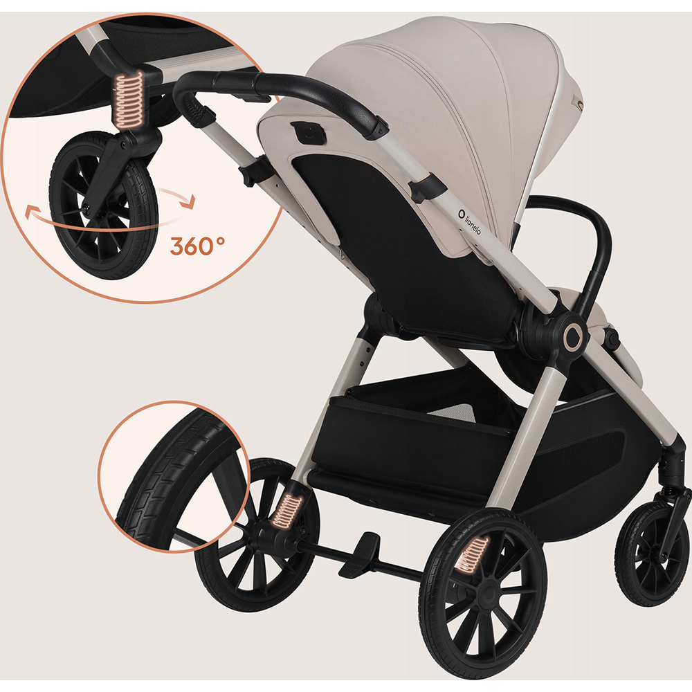 Фото 15 Універсальний візочок LIONELO 2 в 1 Layla Beige Sand (LO-LAYLA 2IN1 BEIGE SAND)