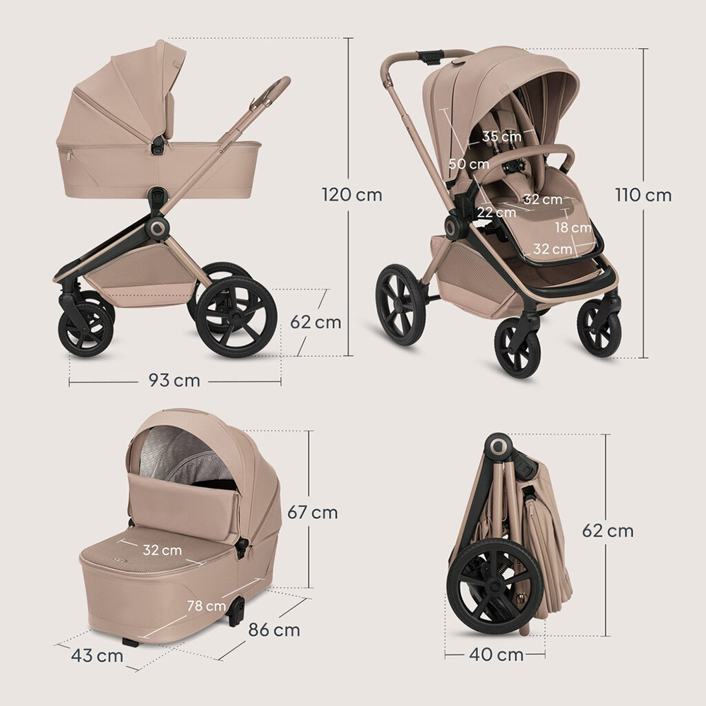 Огляд Візок універсальний 2 в 1 LIONELO Freya Beige Sand (LO-FREYA 2IN1 BEIGE SAND)