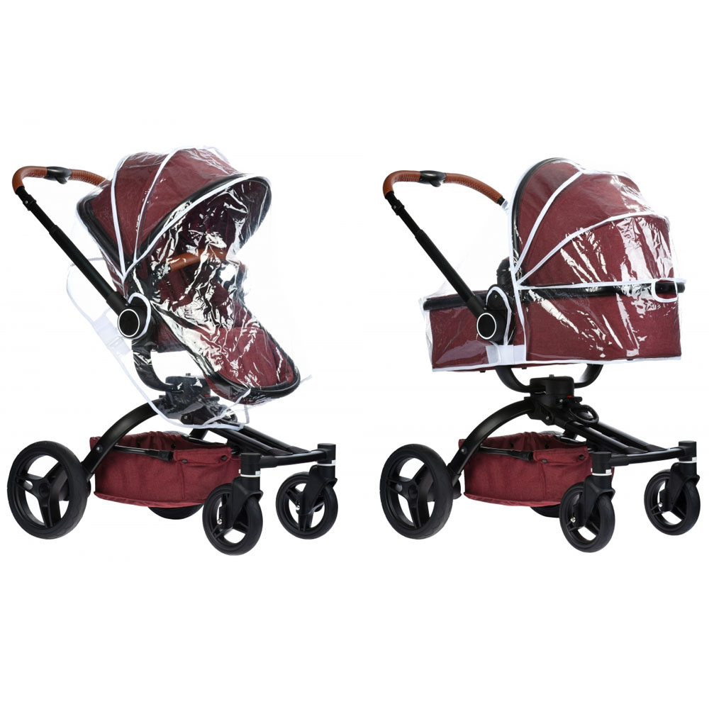 Фото Дитяча коляска MIQILONG V baby X159 Dark red (X159-05)