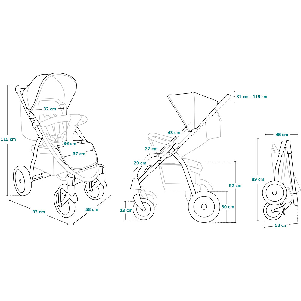 В Фокстрот Коляска LIONELO ANNET TOUR BLACK CARBON