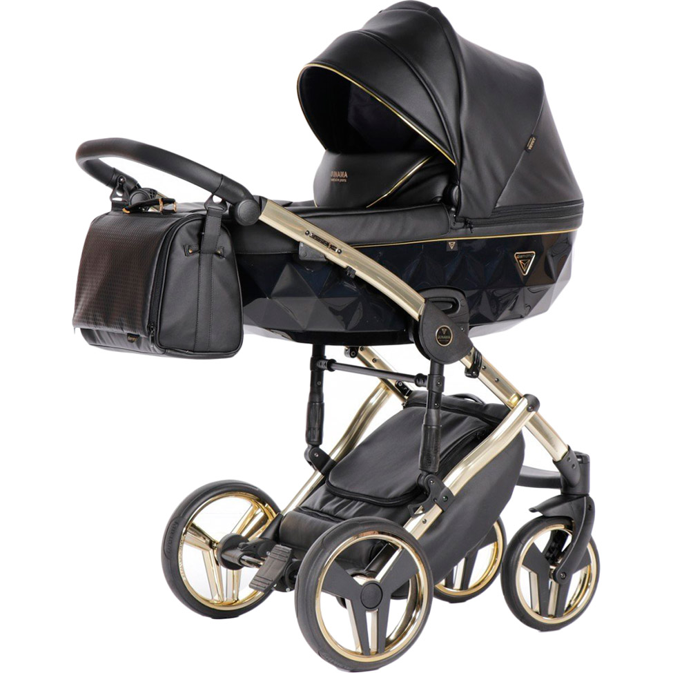 

Детская коляска JUNAMA Diamond Fluo line 2 в 1 04 Black (J-Fl-04), Унів.коляска 2в1 Fluo line 04 чорна