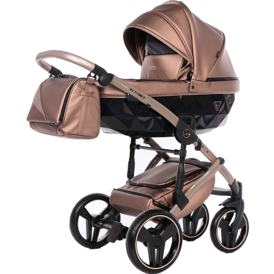 

Детская коляска JUNAMA Diamond Fluo line II 2 в 1 04 Black/Bronze (J-Fl(II)-04), Унів.коляска 2в1 Fluo line II 04 бронзова