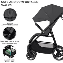 Коляска прогулочная KINDERKRAFT Trig 3 Granite Grey KSTRIG03GRY0000 (5902533924844)