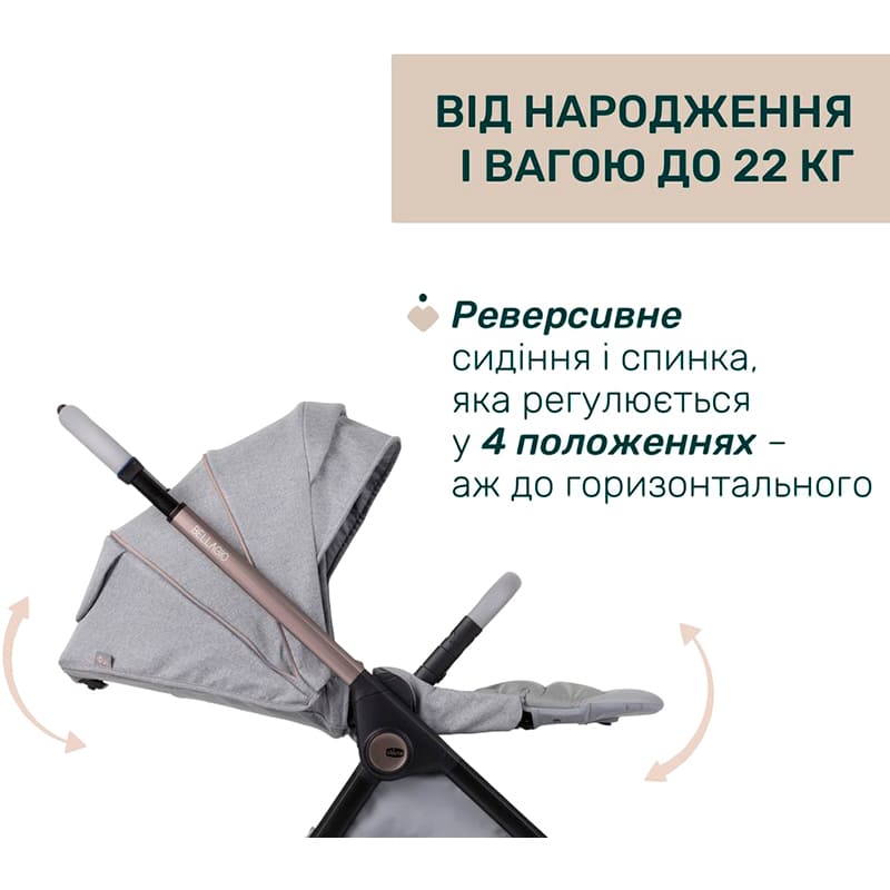 Фото 20 Коляска универсальная 2 в 1 CHICCO Bellagio Light Gray (87136.40.01)