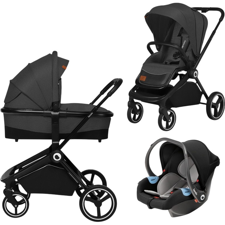 Коляска универсальная 3 в 1 LIONELO MIKA GREY GRAPHITE